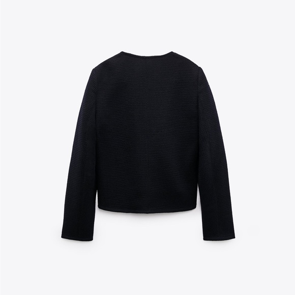 Zara METAL BUTTON JACKET - Navy blue - Picture 8 of 14